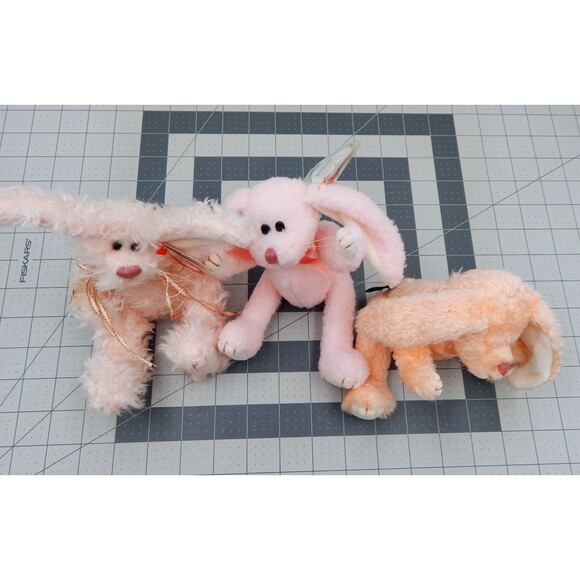 Ty Attic Treasures Collectible Bunnies Strawbunny Camelia Blush Jointed Plush - Picture 12 of 12